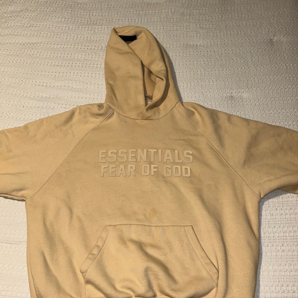 Essentials Tan Sweatshirt Minimalist Design
